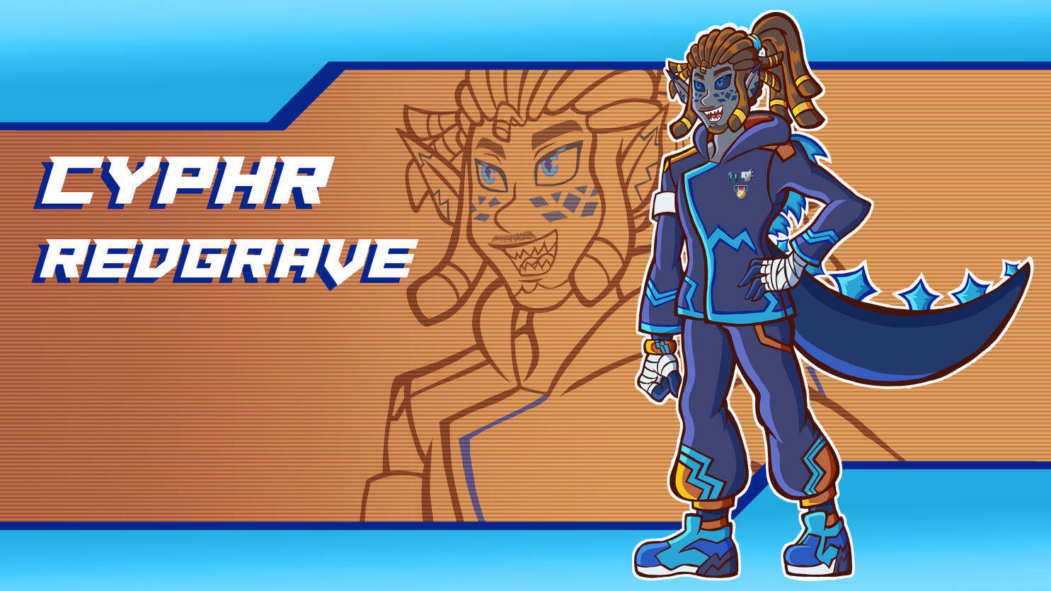A PNGTuber Design for Cyphr Redgrave, a VTuber friend of mine!